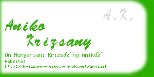 aniko krizsany business card